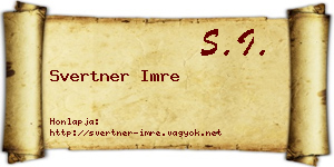 Svertner Imre névjegykártya